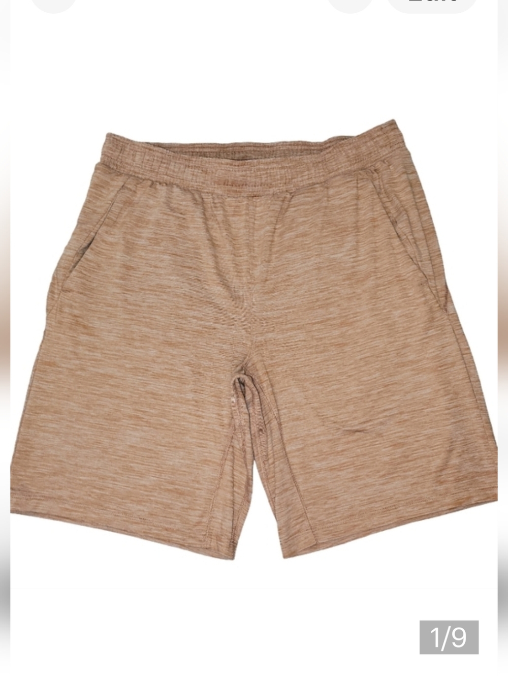 Men's All In Motion Soft Stretch Short 9"  Peach/Orange Heather Size Med